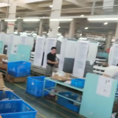 Assembly line for double door refrigerators